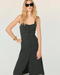 FROM FUTURE Robe Longue Bretelle Leatitia PoisNoir Cheap