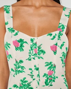 FROM FUTURE Robe Longue Bretelle Leatitia SpringFlower Hot
