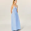 FROM FUTURE Robe Longue Bretelle Liah BabyBlue Flash Sale
