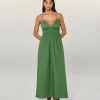 FROM FUTURE Robe Longue Bretelle Liah Kaki Sale