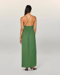 FROM FUTURE Robe Longue Bretelle Liah Kaki Sale