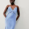 FROM FUTURE Robe Longue Bretelle Lila BabyBlue Best Sale