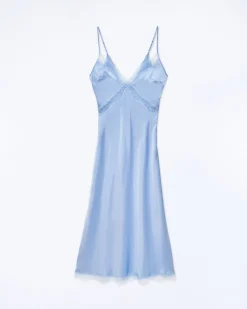 FROM FUTURE Robe Longue Bretelle Lila BabyBlue Best Sale