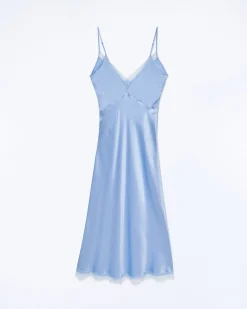 FROM FUTURE Robe Longue Bretelle Lila BabyBlue Best Sale