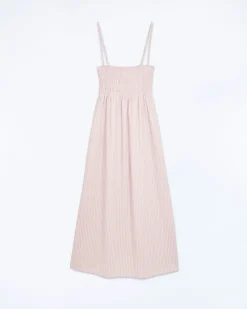 FROM FUTURE Robe Longue Bretelle Mara BeigeRayé Best Sale