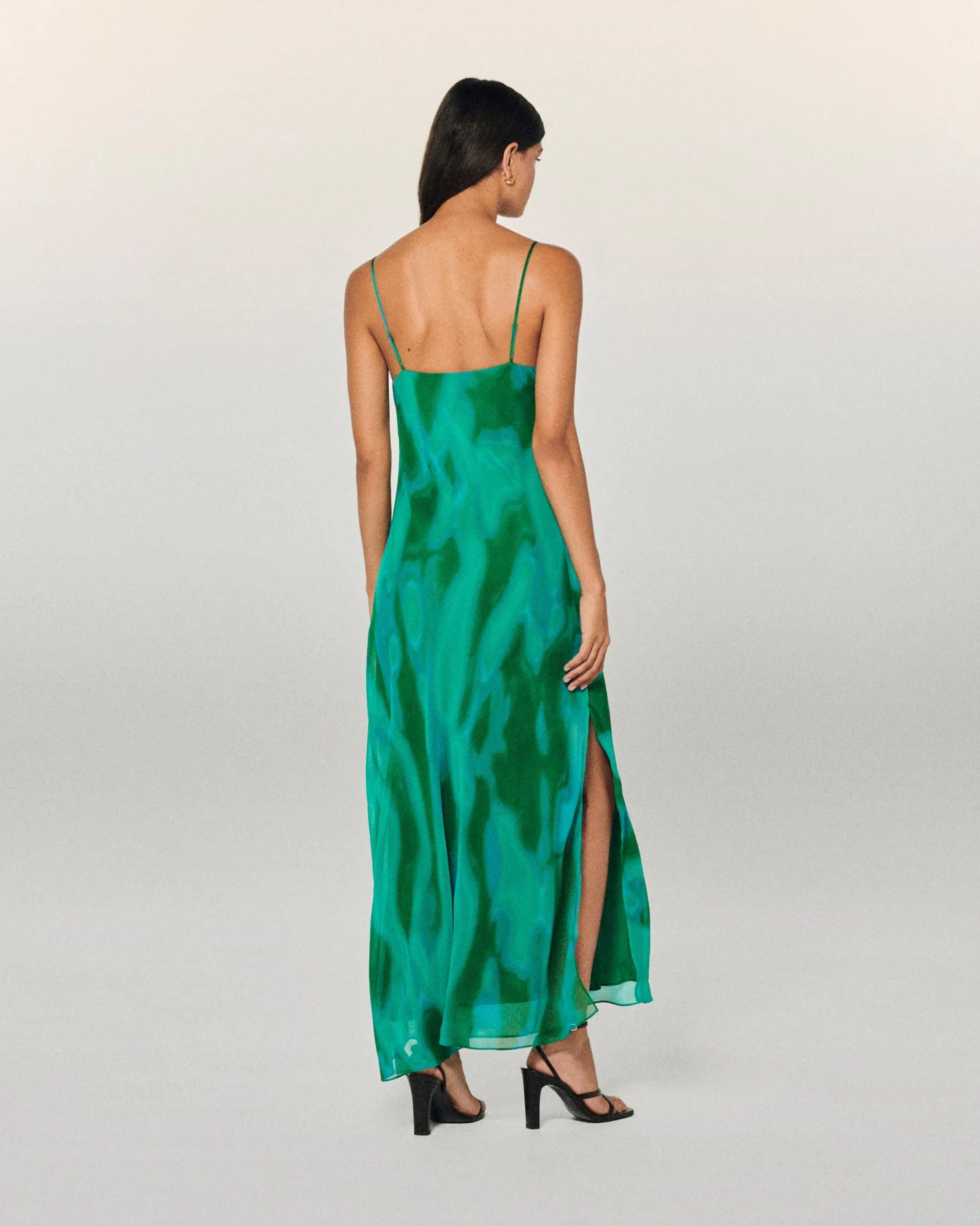 FROM FUTURE Robe Longue Bretelle Mousseline MarvelousGreen Fashion