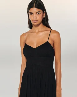 FROM FUTURE Robe Longue Bretelle Noah Noir Cheap