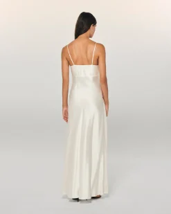 FROM FUTURE Robe Longue Bretelle Rosa Ecru Hot