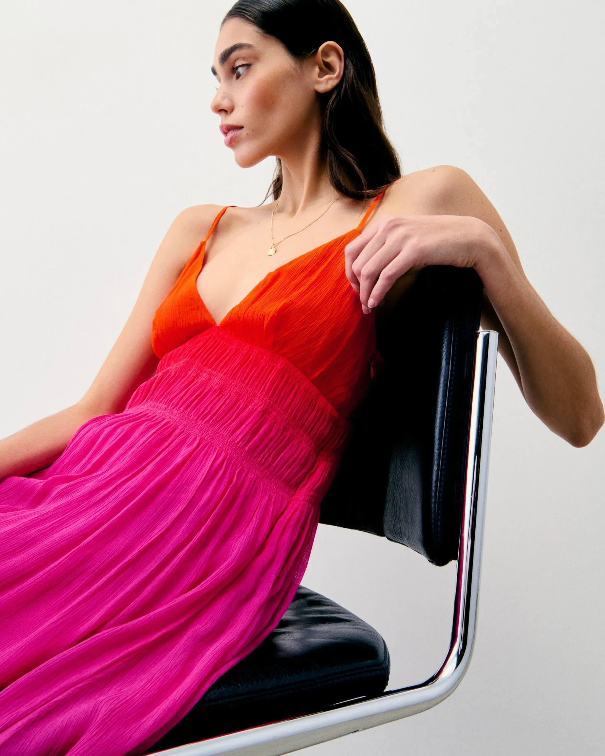 FROM FUTURE Robe Longue Bretelle Sofia BlurrySunset Flash Sale