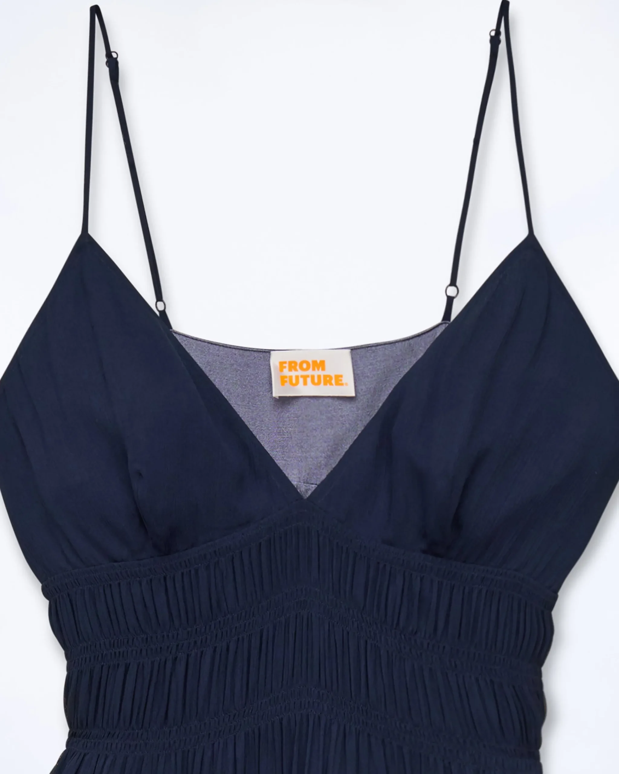 FROM FUTURE Robe Longue Bretelle Sofia Navy Outlet
