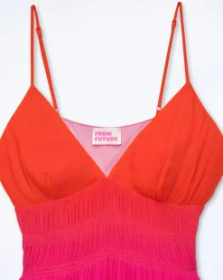 FROM FUTURE Robe Longue Bretelle Sofia BlurrySunset Flash Sale