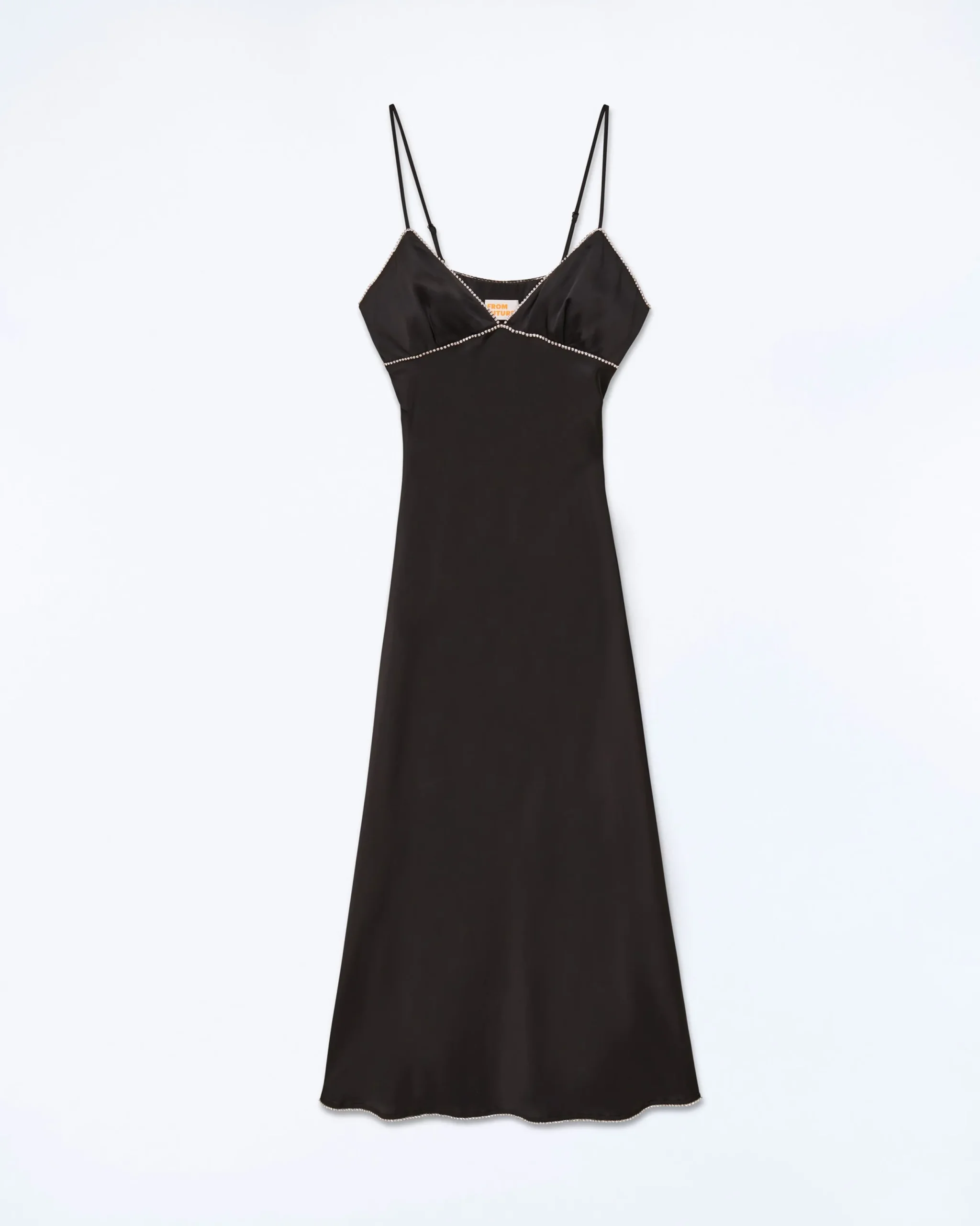 FROM FUTURE Robe Longue Bretelle Tess Noir Flash Sale