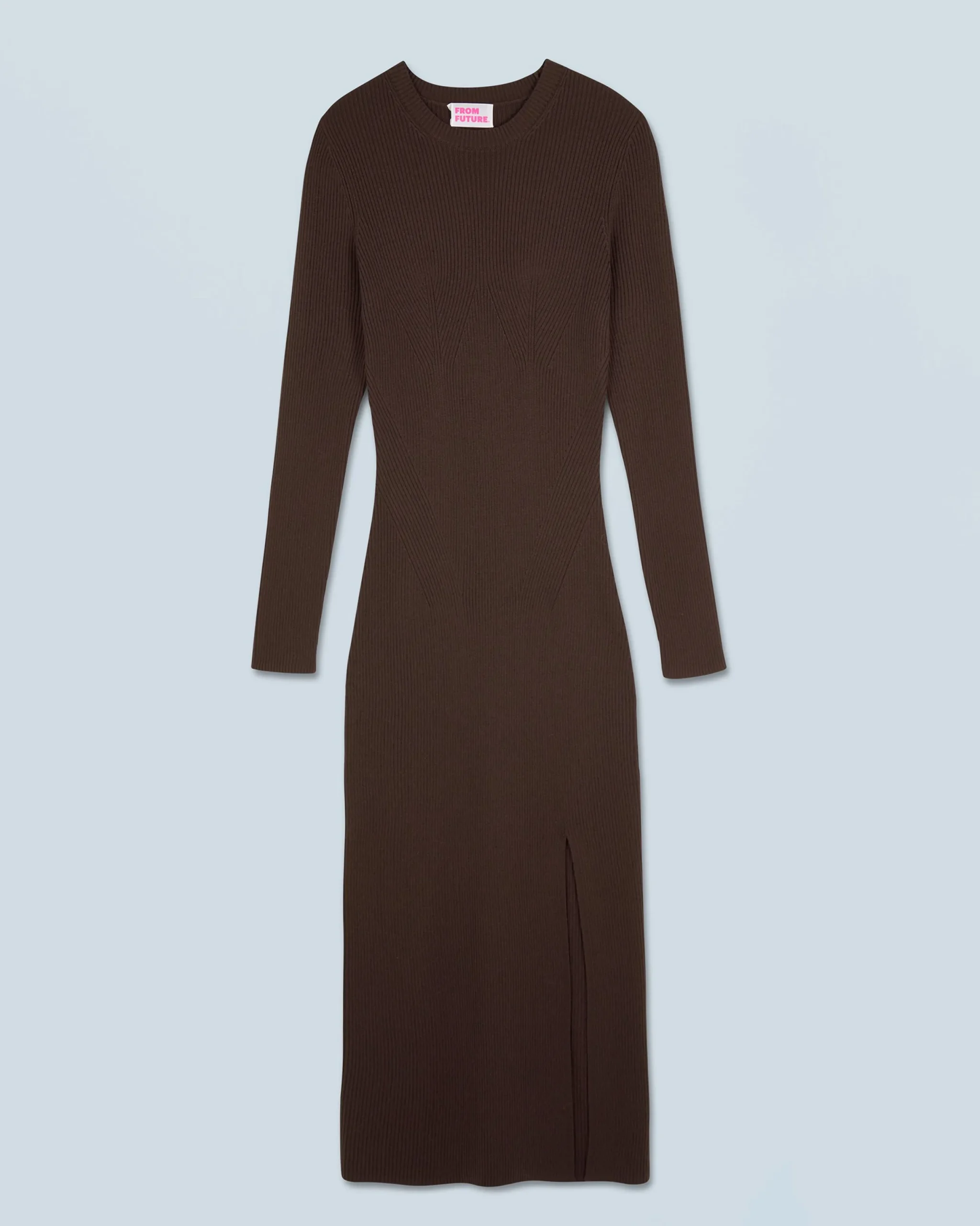 FROM FUTURE Robe Longue Manche Longue Chocolat Hot