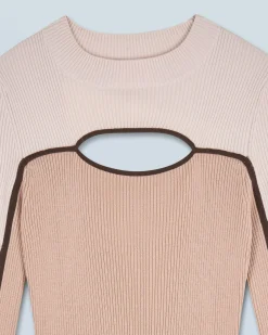 FROM FUTURE Robe Longue Manche Longue TropicalCamel Sale