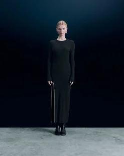 FROM FUTURE Robe Longue Manches Longues Noir Best Sale