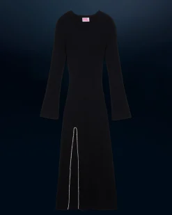 FROM FUTURE Robe Longue Manches Longues Noir Best Sale