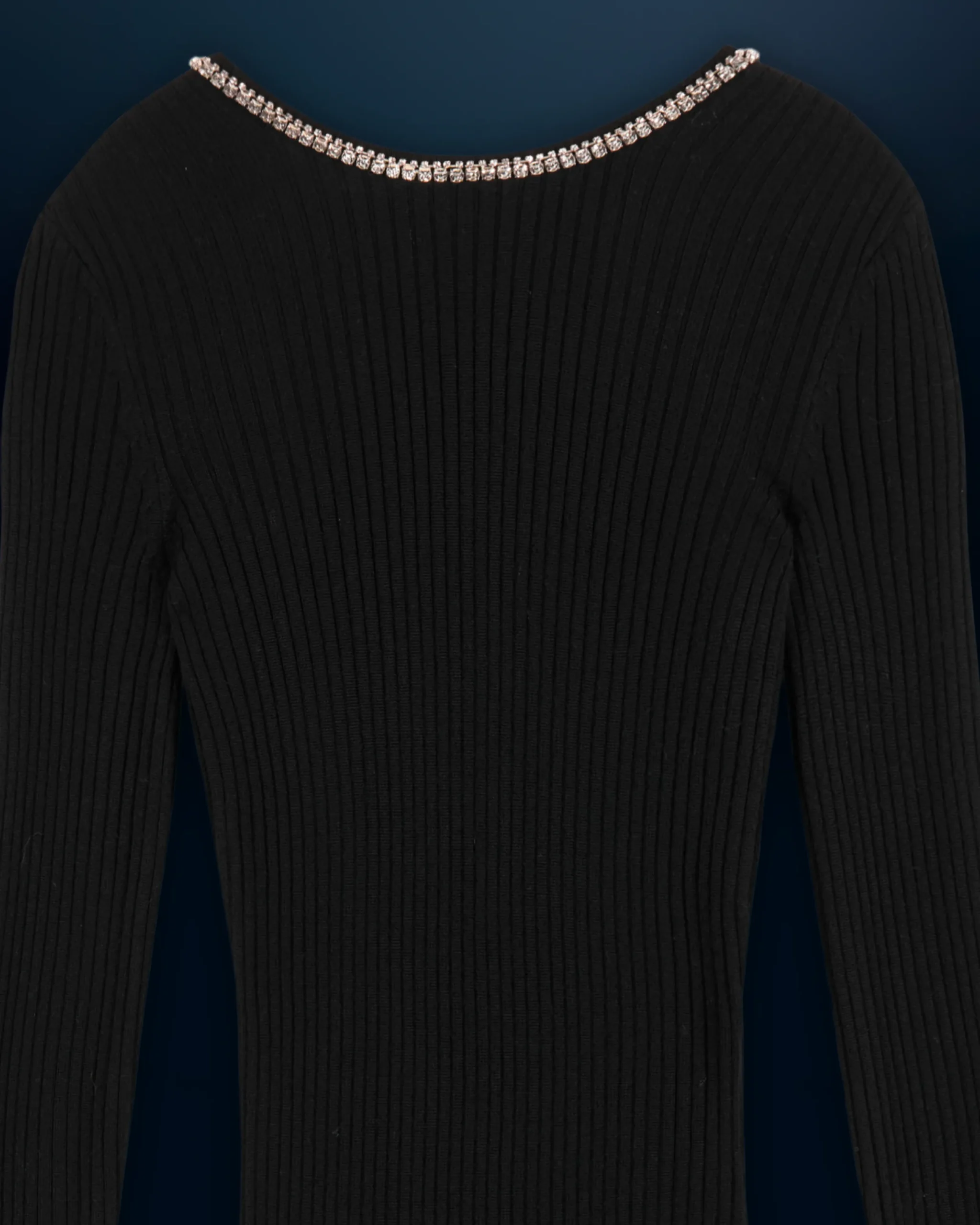 FROM FUTURE Robe Longue Manches Longues Noir Flash Sale