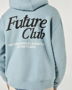 FROM FUTURE Sweatshirt Hoodie GreyBlue Best Sale