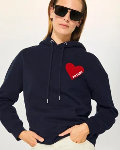 FROM FUTURE Sweatshirt Hoodie Coeur Navy Best Sale