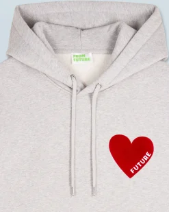 FROM FUTURE Sweatshirt Hoodie Coeur GrisChinéClair Cheap