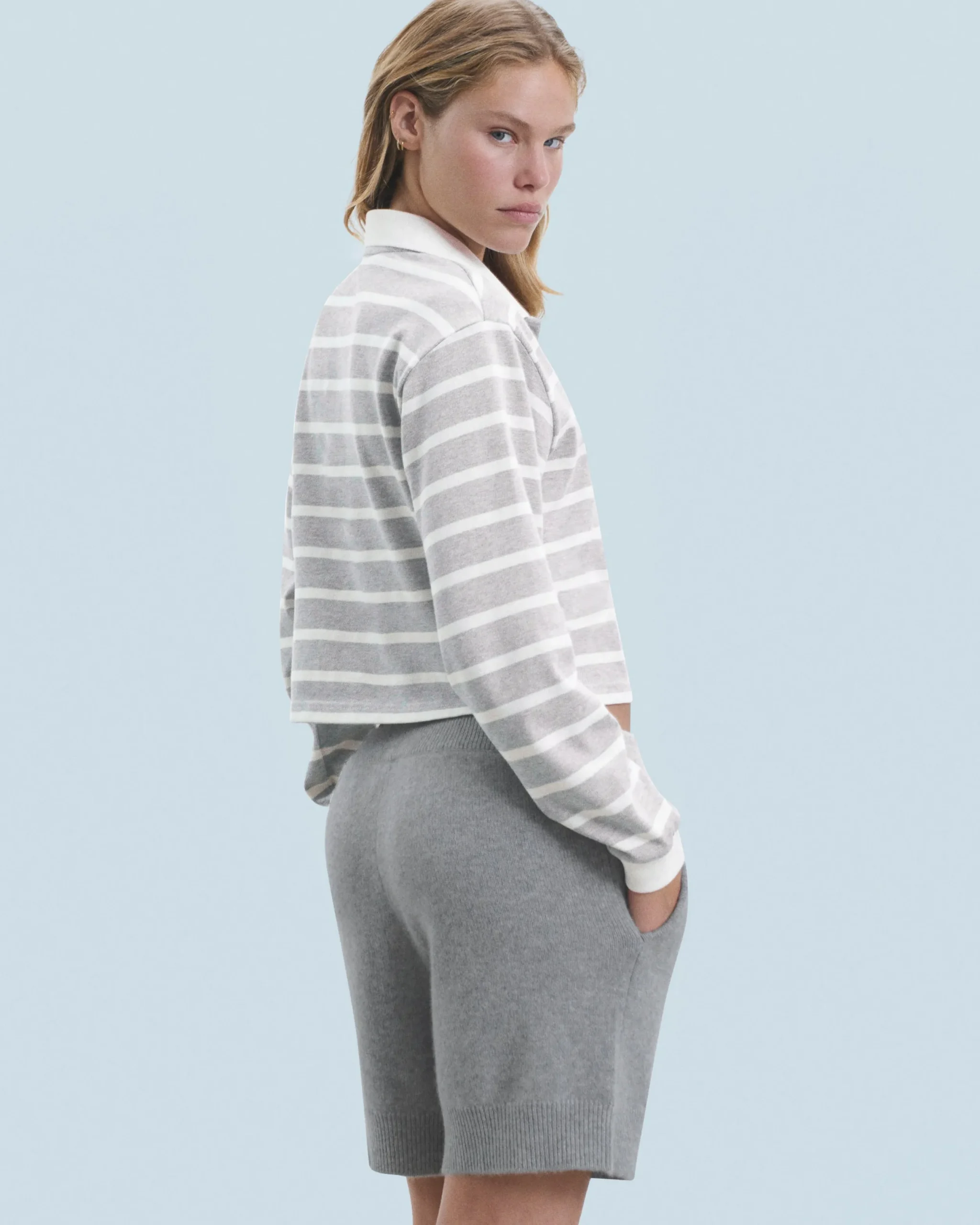 FROM FUTURE Sweatshirt Polo FF GrisChinéClair Discount