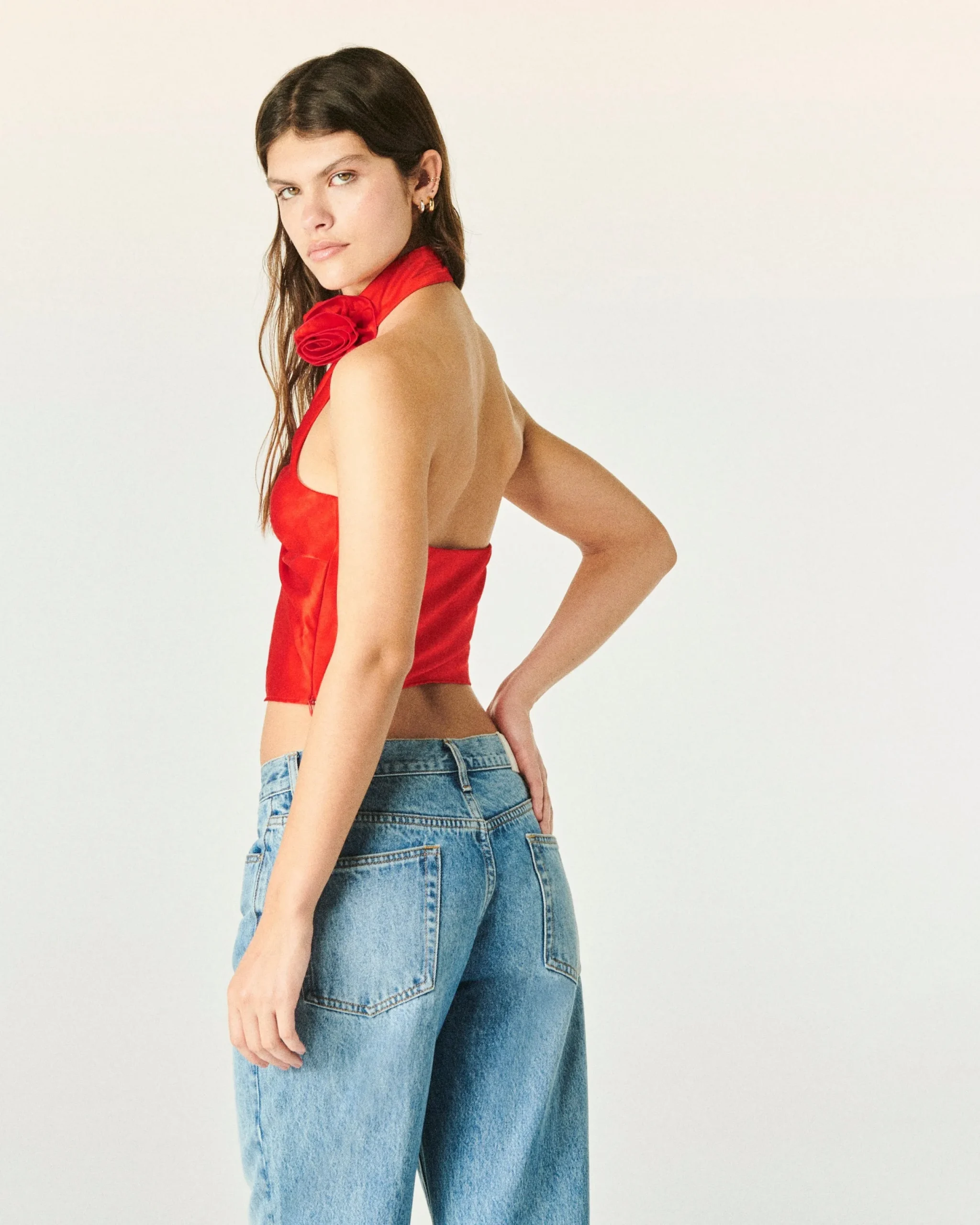 FROM FUTURE Top Asymétrique Judie Red Cheap