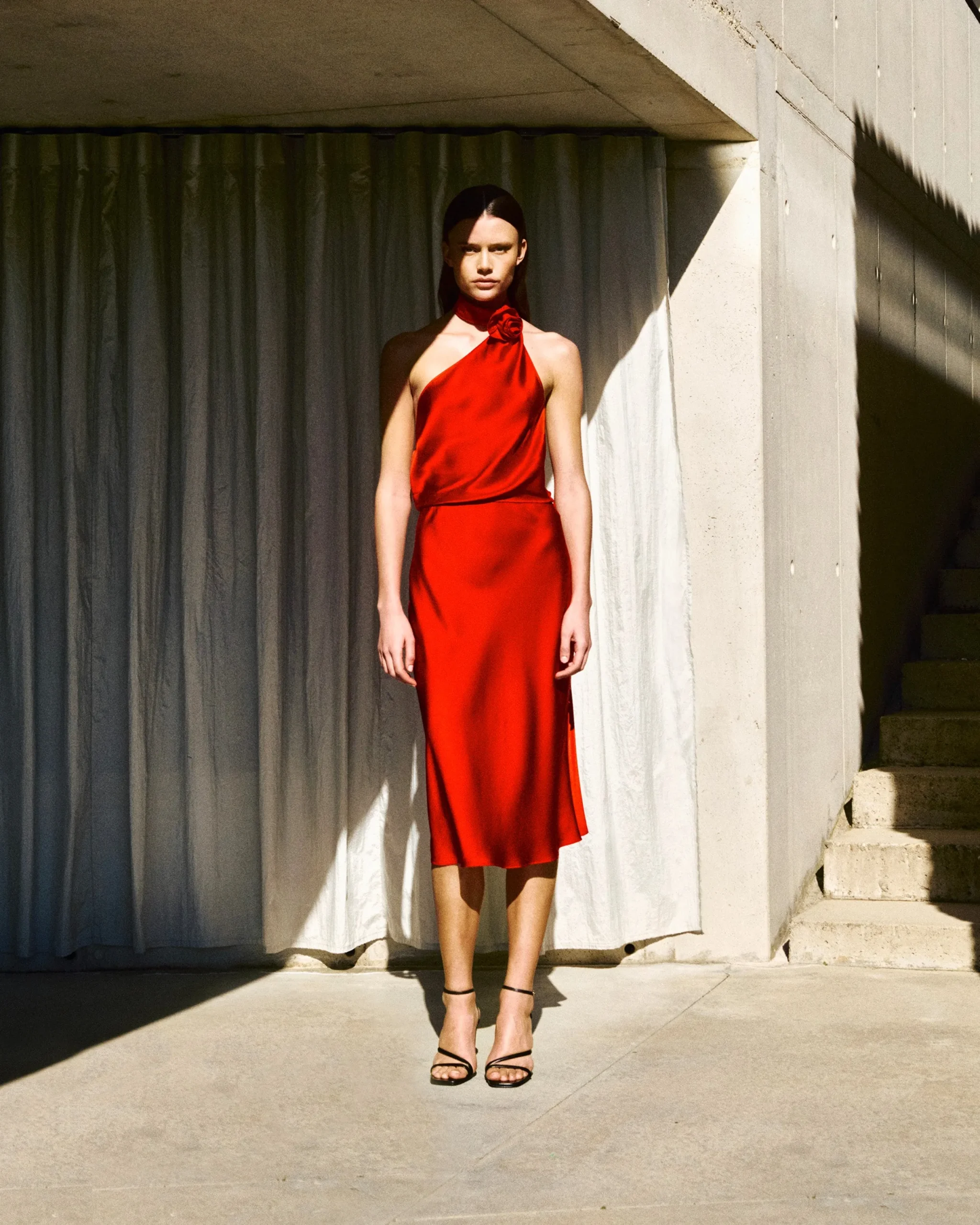 FROM FUTURE Top Asymétrique Judie Red Cheap