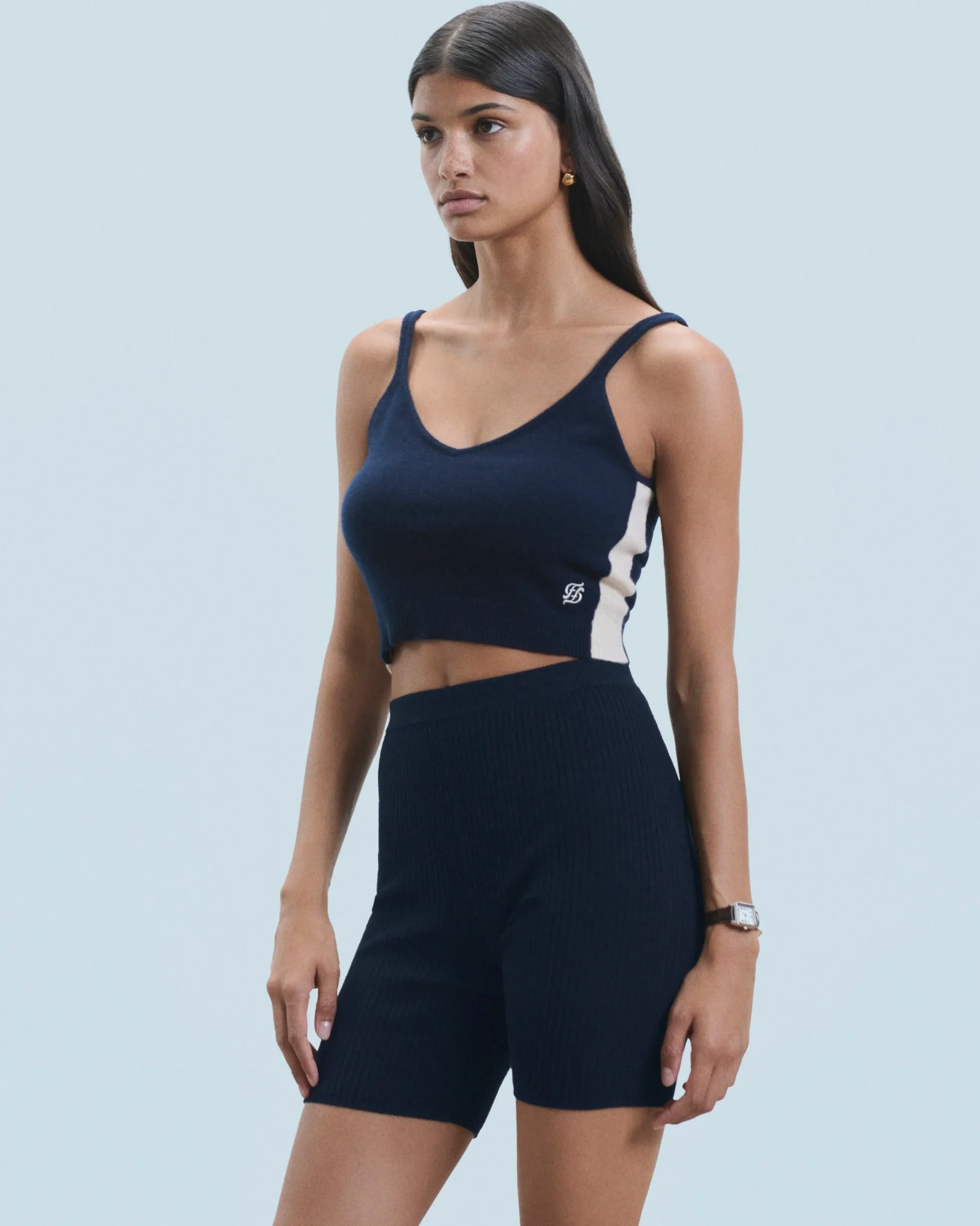 FROM FUTURE Top Bretelle Navy Cheap