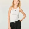 FROM FUTURE Top Bretelle Blanc Flash Sale
