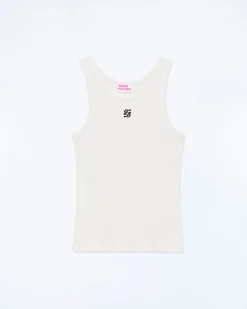 FROM FUTURE Top Bretelle Blanc Flash Sale