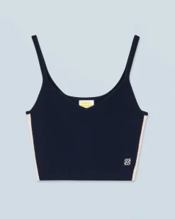FROM FUTURE Top Bretelle Navy Cheap