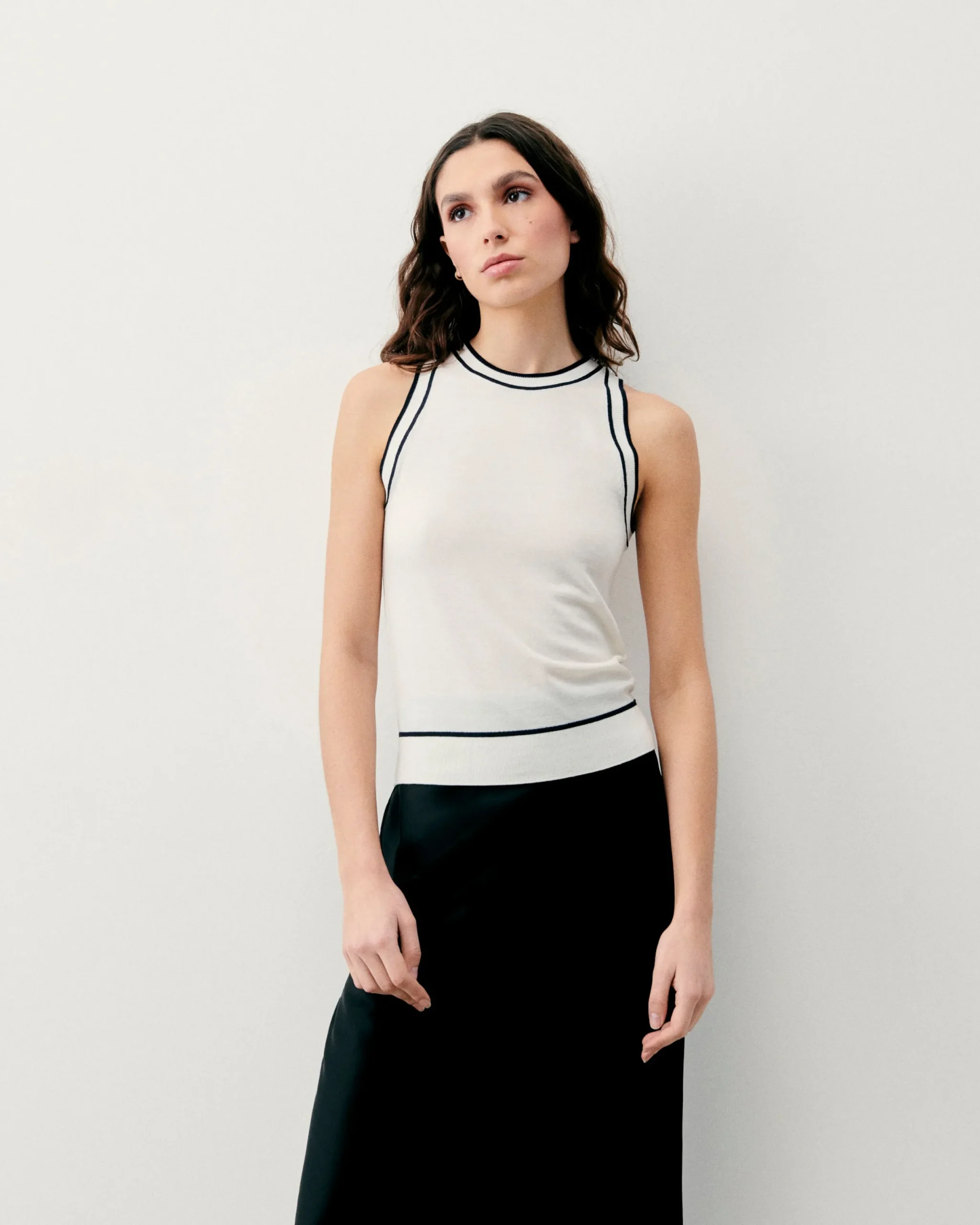 FROM FUTURE Top Bretelle Isa Ecru Flash Sale