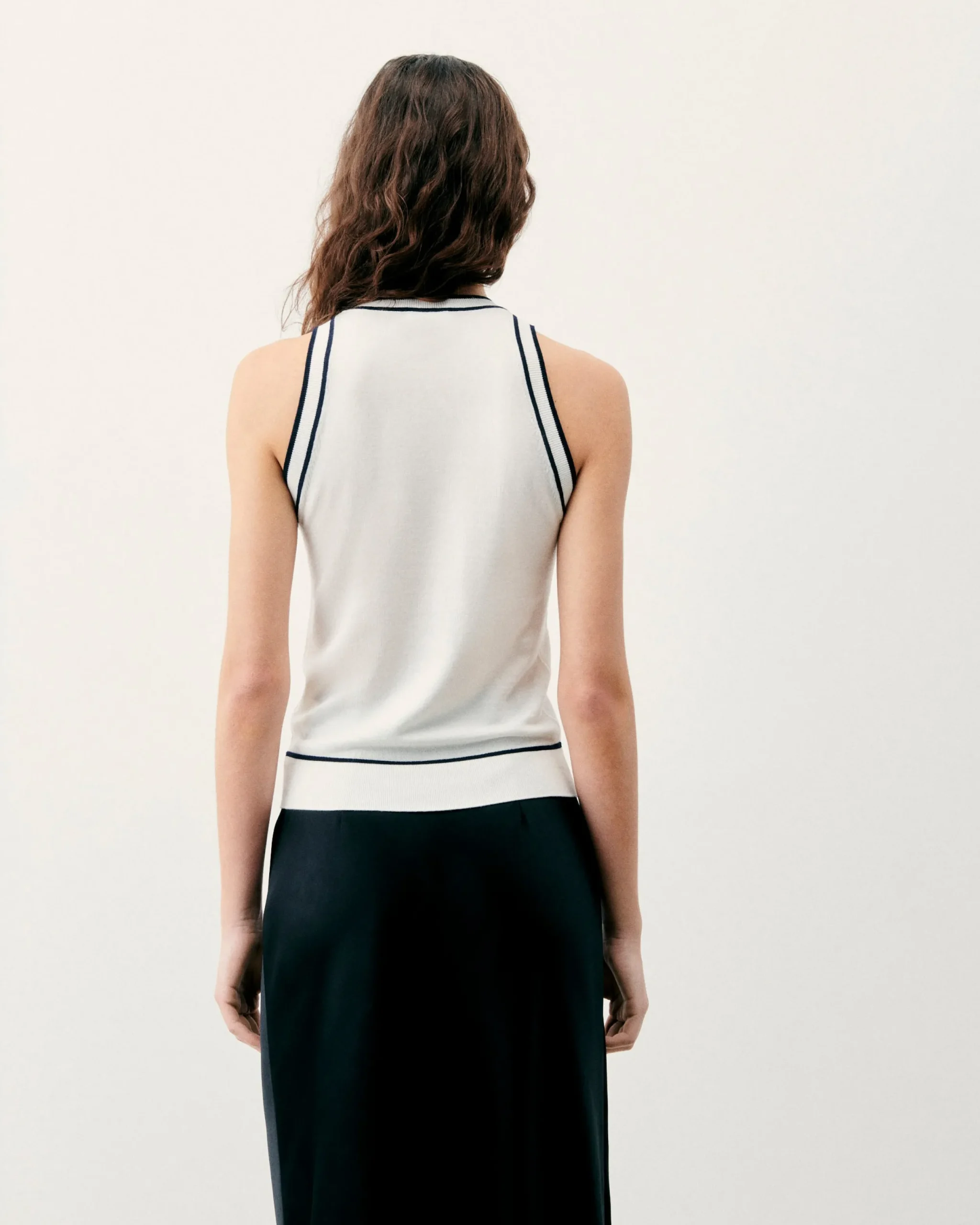 FROM FUTURE Top Bretelle Isa Ecru Flash Sale