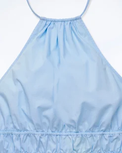 FROM FUTURE Top Bretelle Popeline BabyBlue Sale