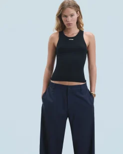 FROM FUTURE Top Débardeur Noir Sale