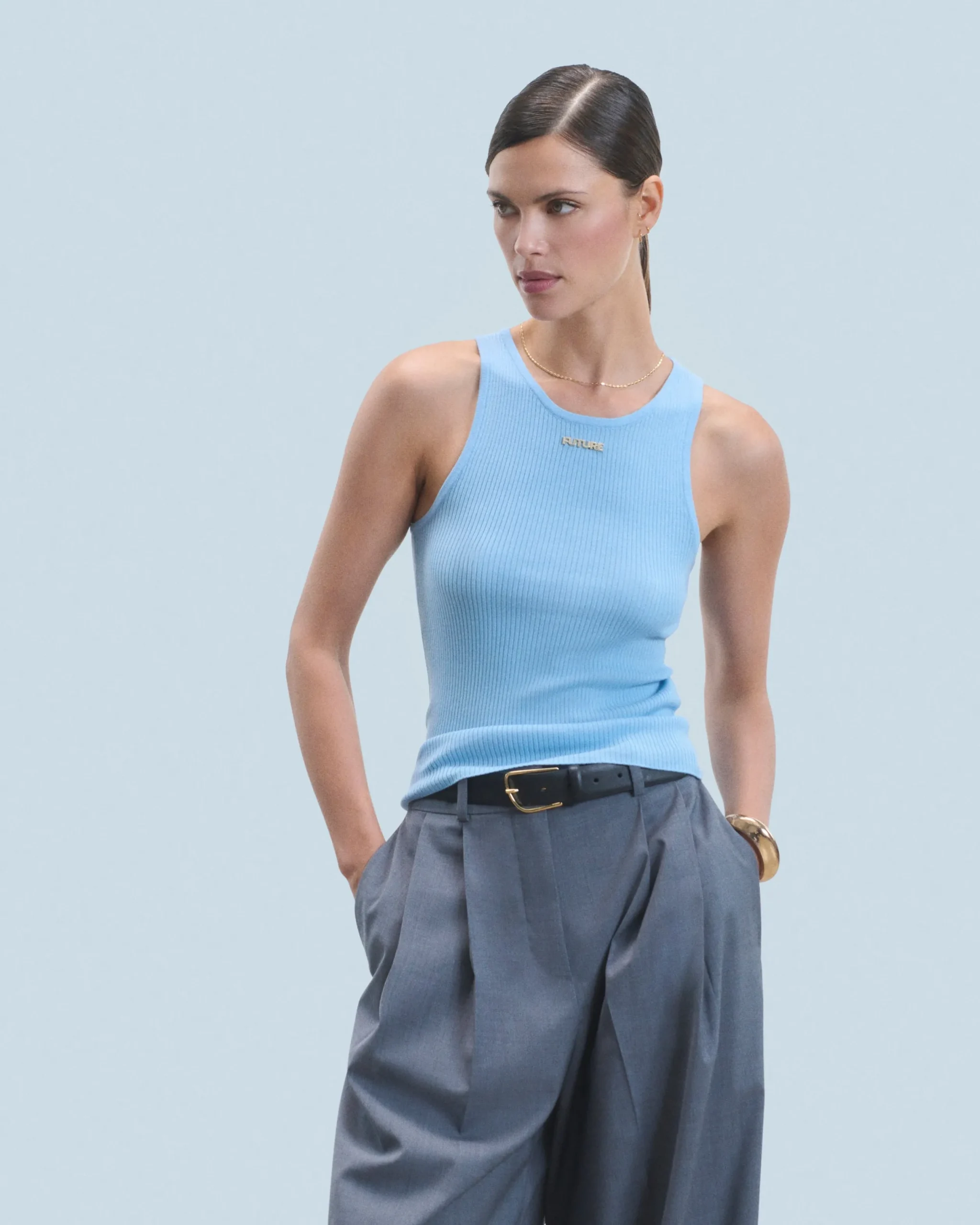FROM FUTURE Top Débardeur BabyBlue Discount