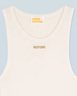 FROM FUTURE Top Débardeur Ecru New