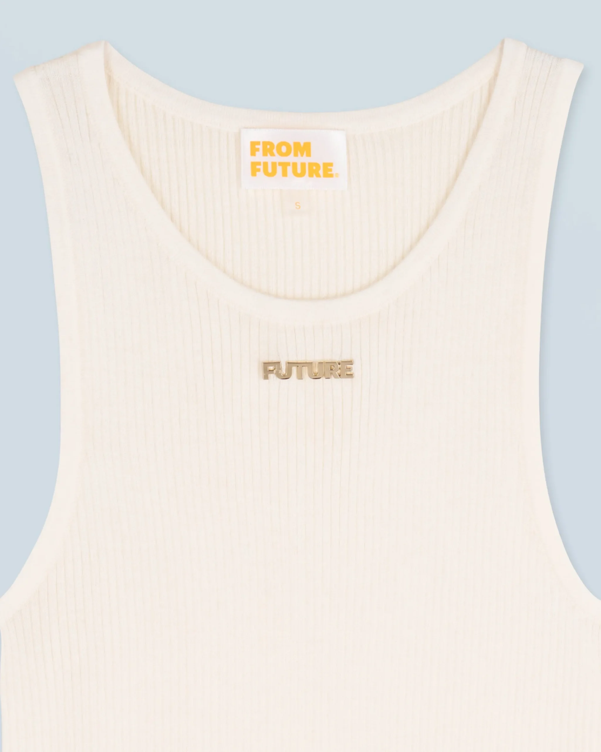 FROM FUTURE Top Débardeur Ecru New