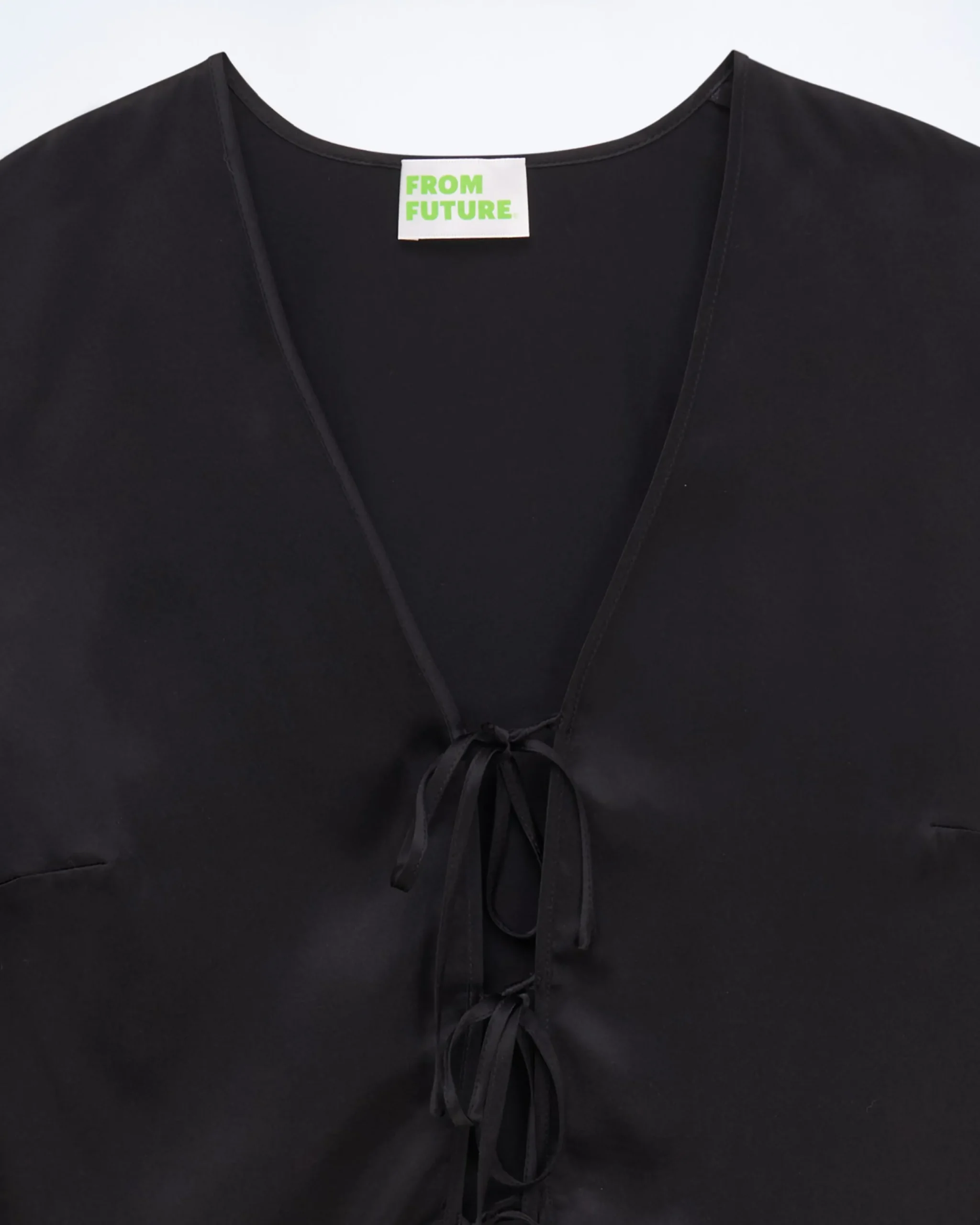 FROM FUTURE Top Manches Longues Bords Dentelle Noir Outlet
