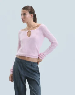 FROM FUTURE Top Manches Longues en Cachemire Brossé FairyPink Best