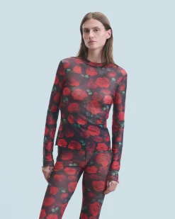 FROM FUTURE Top Manches Longues Mesh PassionateRose Cheap