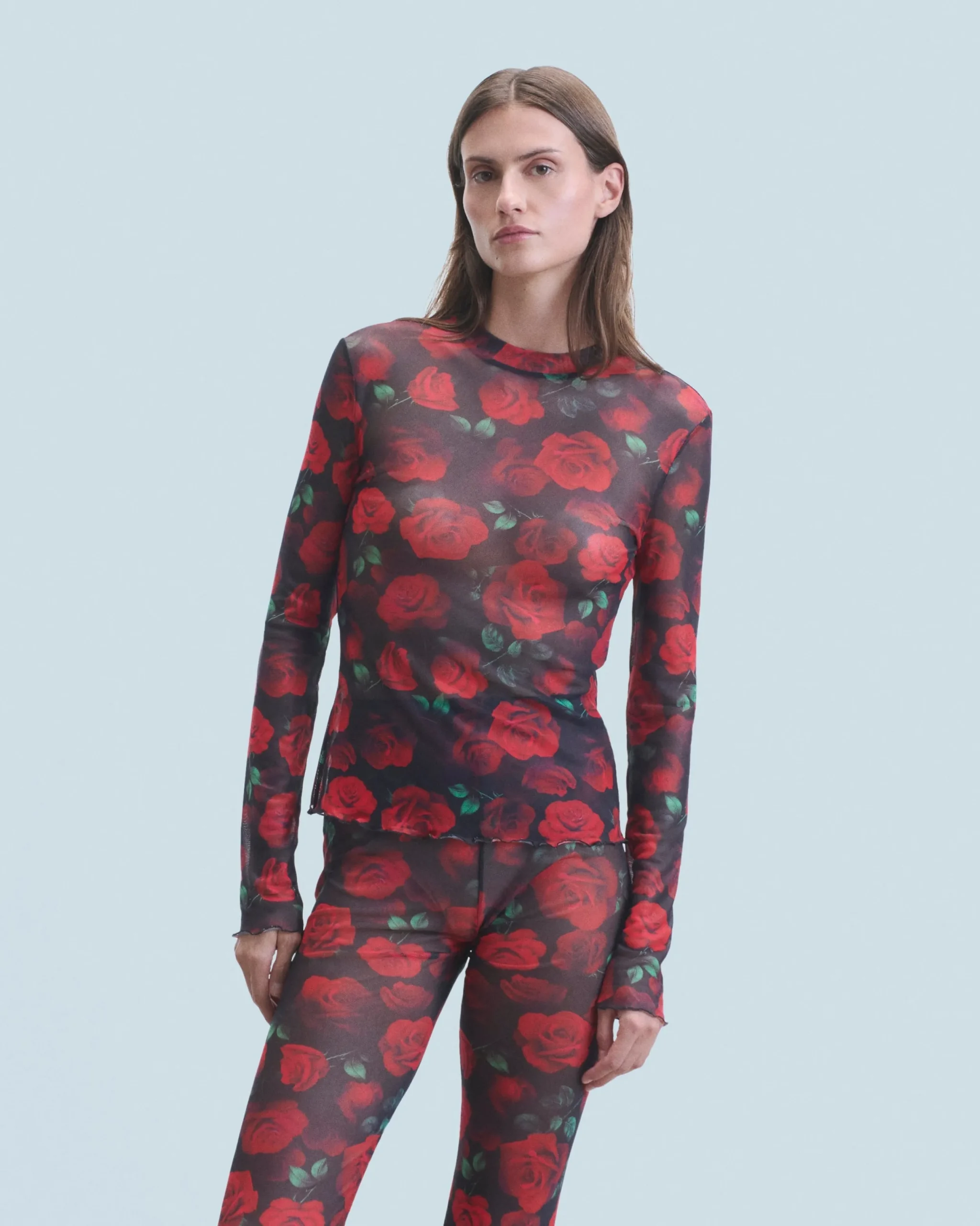 FROM FUTURE Top Manches Longues Mesh PassionateRose Cheap