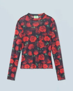 FROM FUTURE Top Manches Longues Mesh PassionateRose Cheap