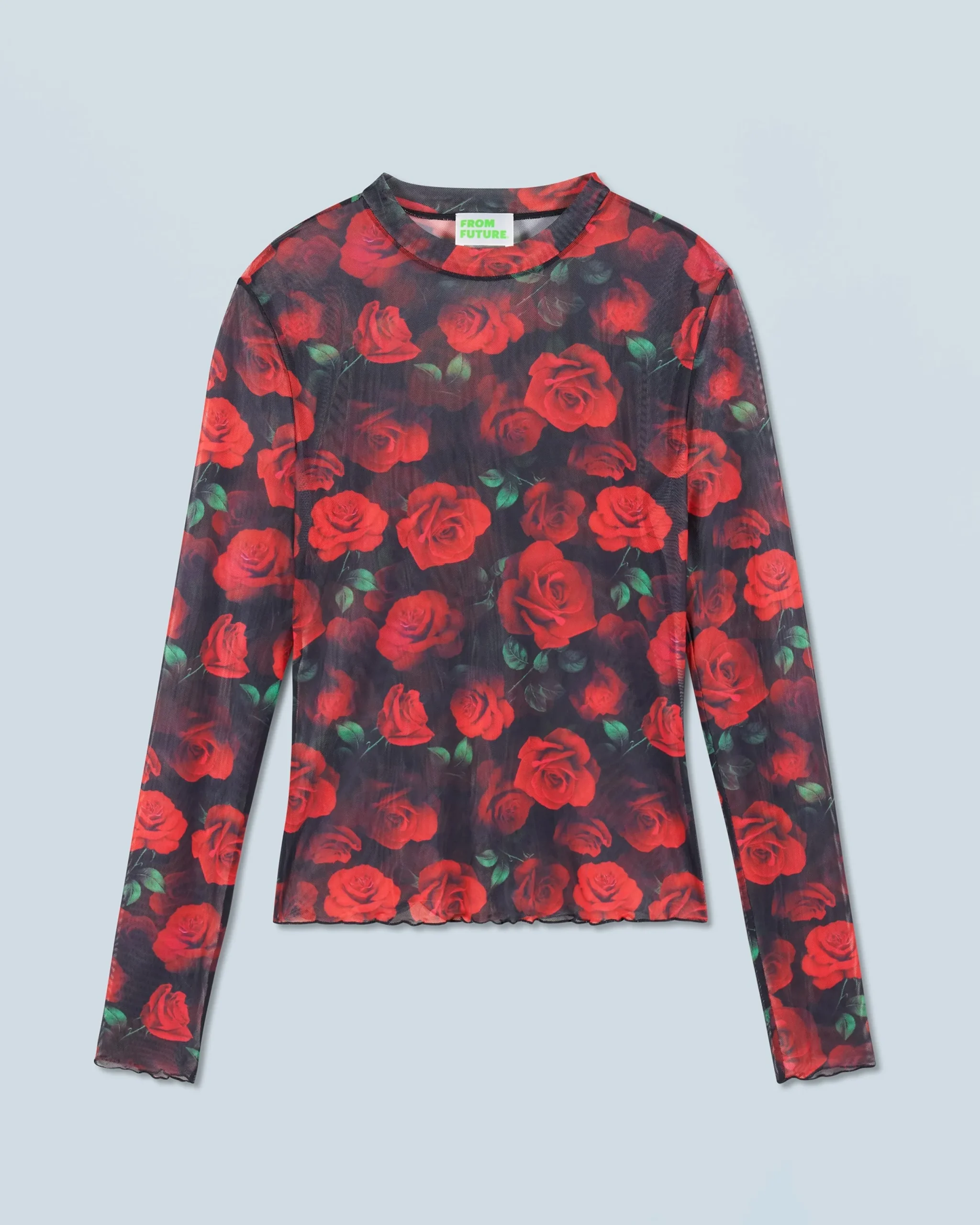 FROM FUTURE Top Manches Longues Mesh PassionateRose Cheap