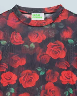 FROM FUTURE Top Manches Longues Mesh PassionateRose Cheap