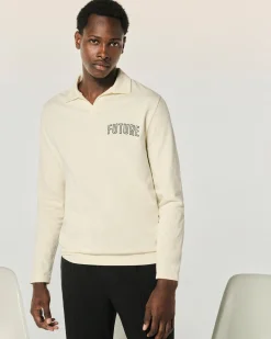 FROM FUTURE T-shirt Col Polo Future Ecru Cheap