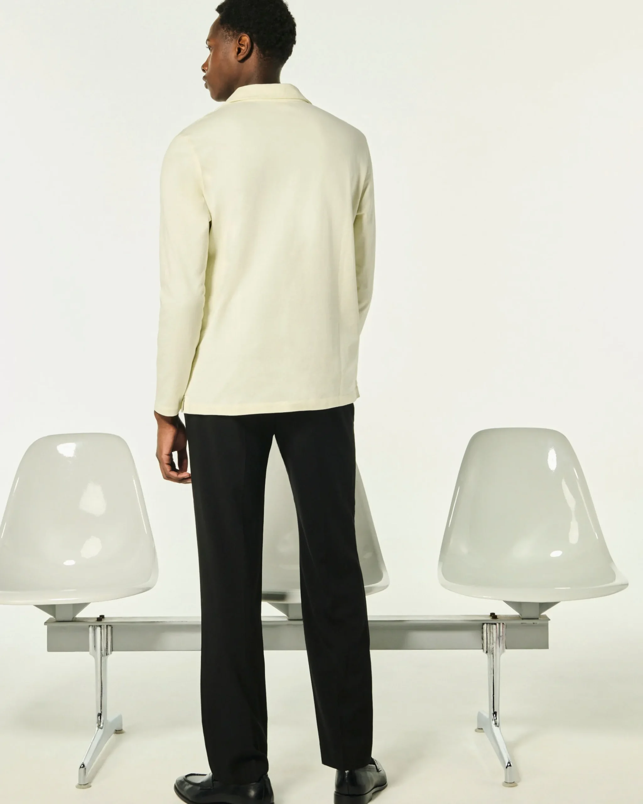 FROM FUTURE T-shirt Col Polo Future Ecru Cheap
