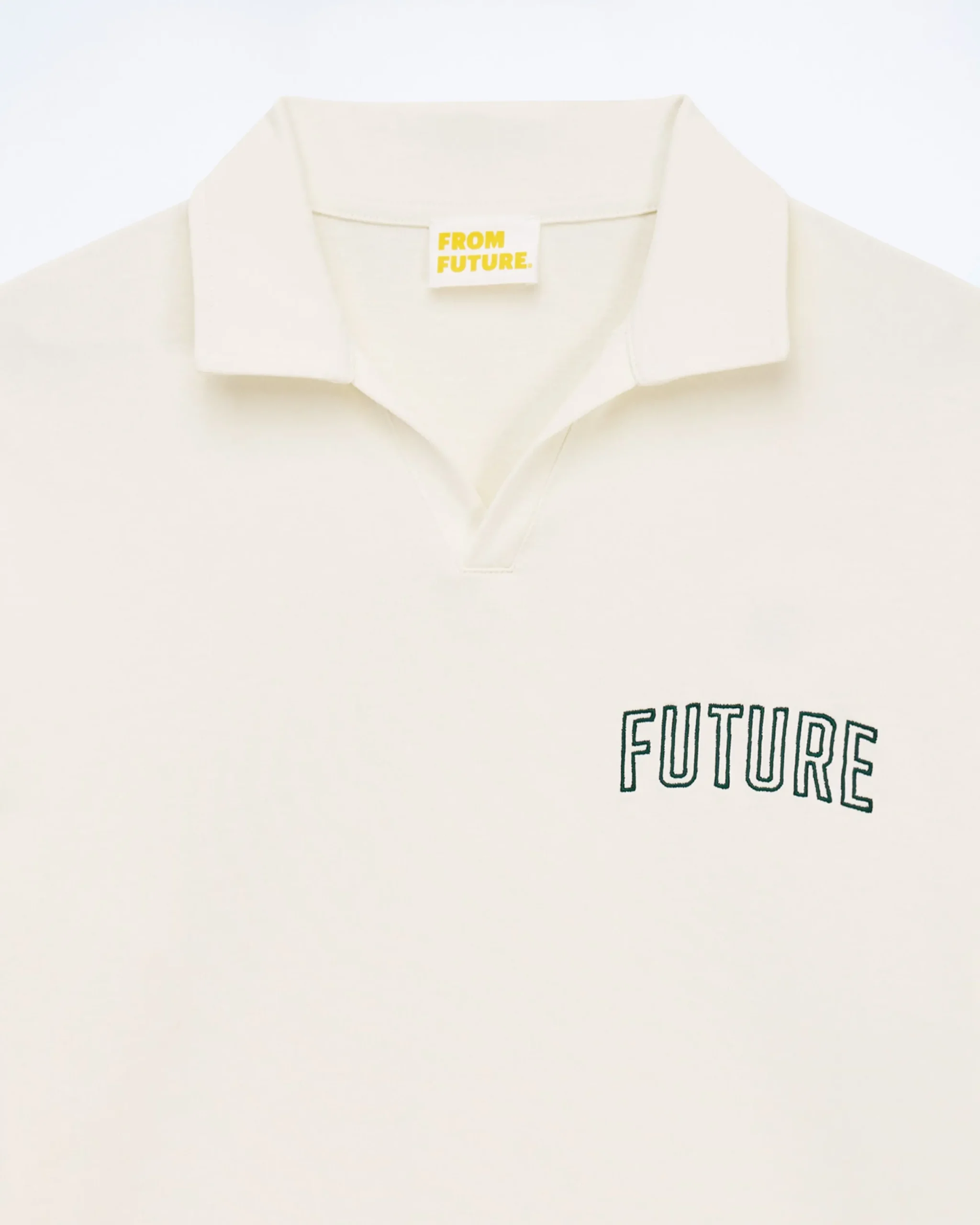 FROM FUTURE T-shirt Col Polo Future Ecru Cheap