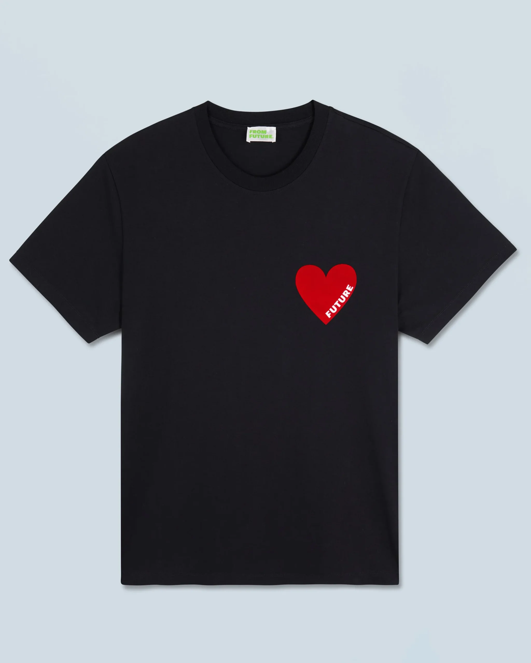 FROM FUTURE T-shirt Col Rond Coeur Noir Cheap