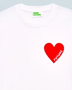 FROM FUTURE T-shirt Col Rond Coeur Blanc Store